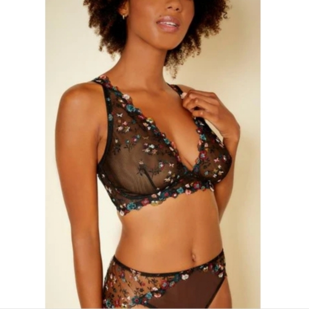 COSABELLA SELITA CURVY TALL TRIANGLE BRALETTE -BLACK/MULTI SZ‎ M BNWT